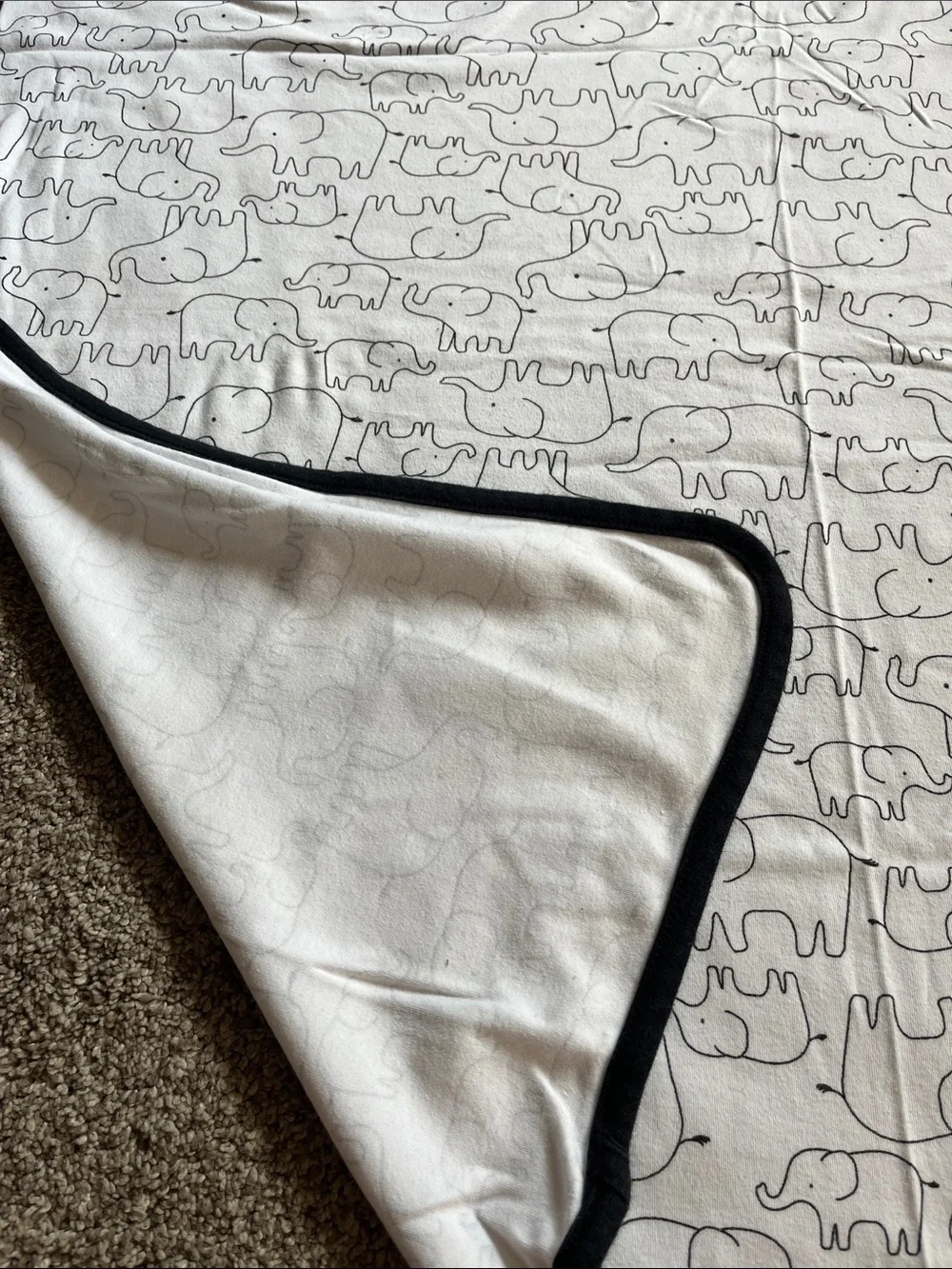 Baby Reversible Elephant & Stripe Blanket pair